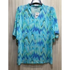 MOUNTAIN MAMAS Women's (Size L/XL) Short Sleeve V-Neck Tunic Stretch‎